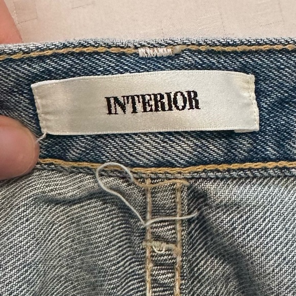 INTERIOR NYC The Remy High Rise Straight Wide Leg Jeans Light Wash Blue Size 25 - Picture 5 of 11